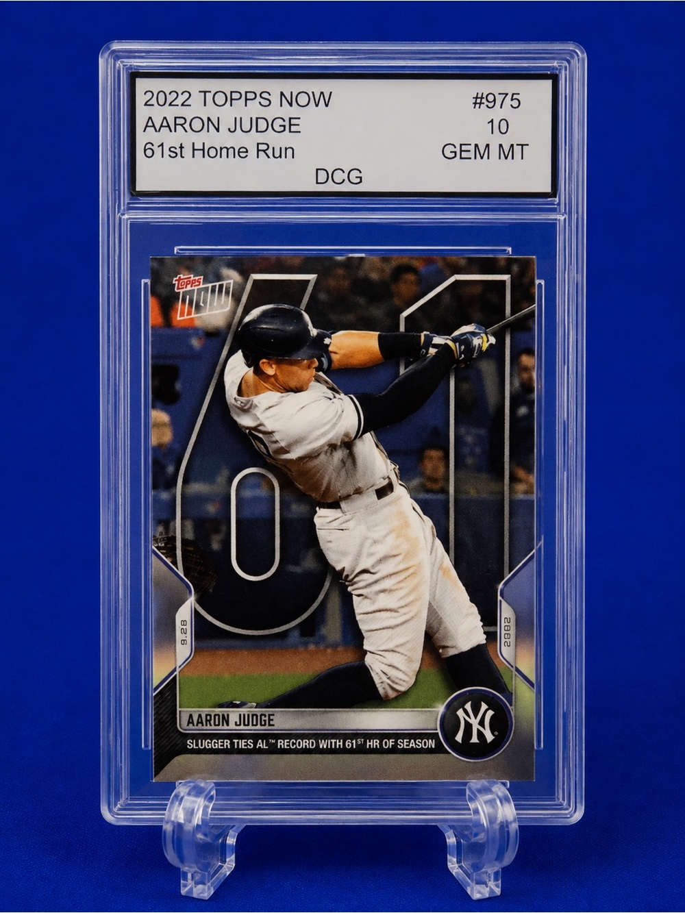 Topps Now Aaron Judge Baseball Card 61st Home Run New York Yankees